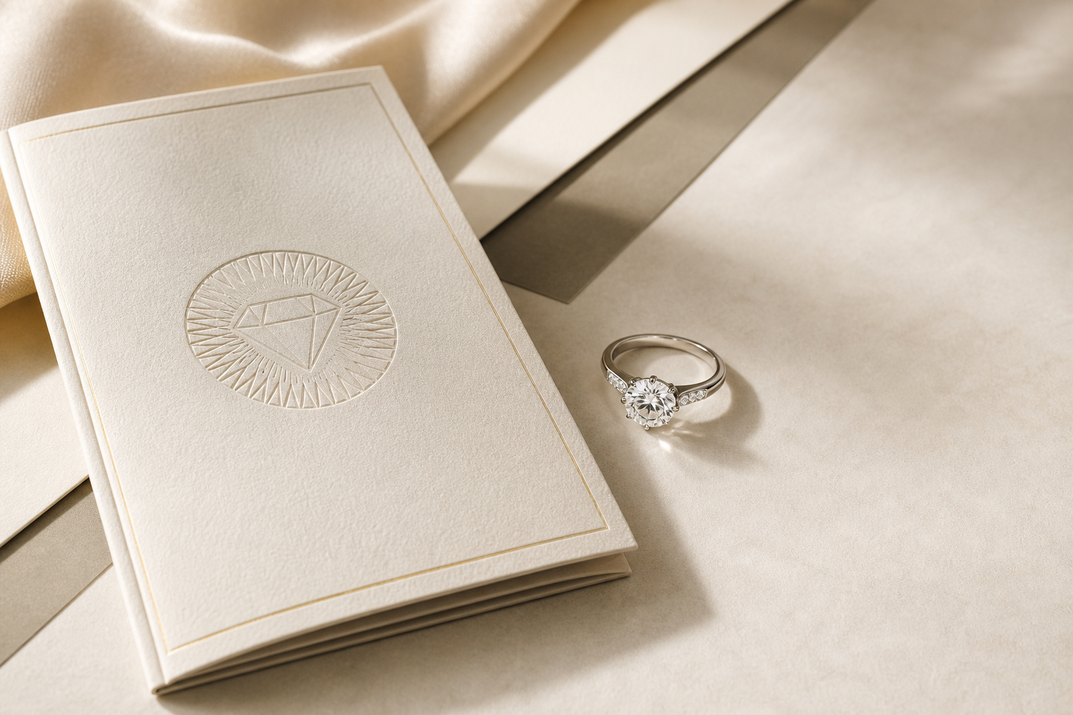 Luxury GIA-inspired certification scene
