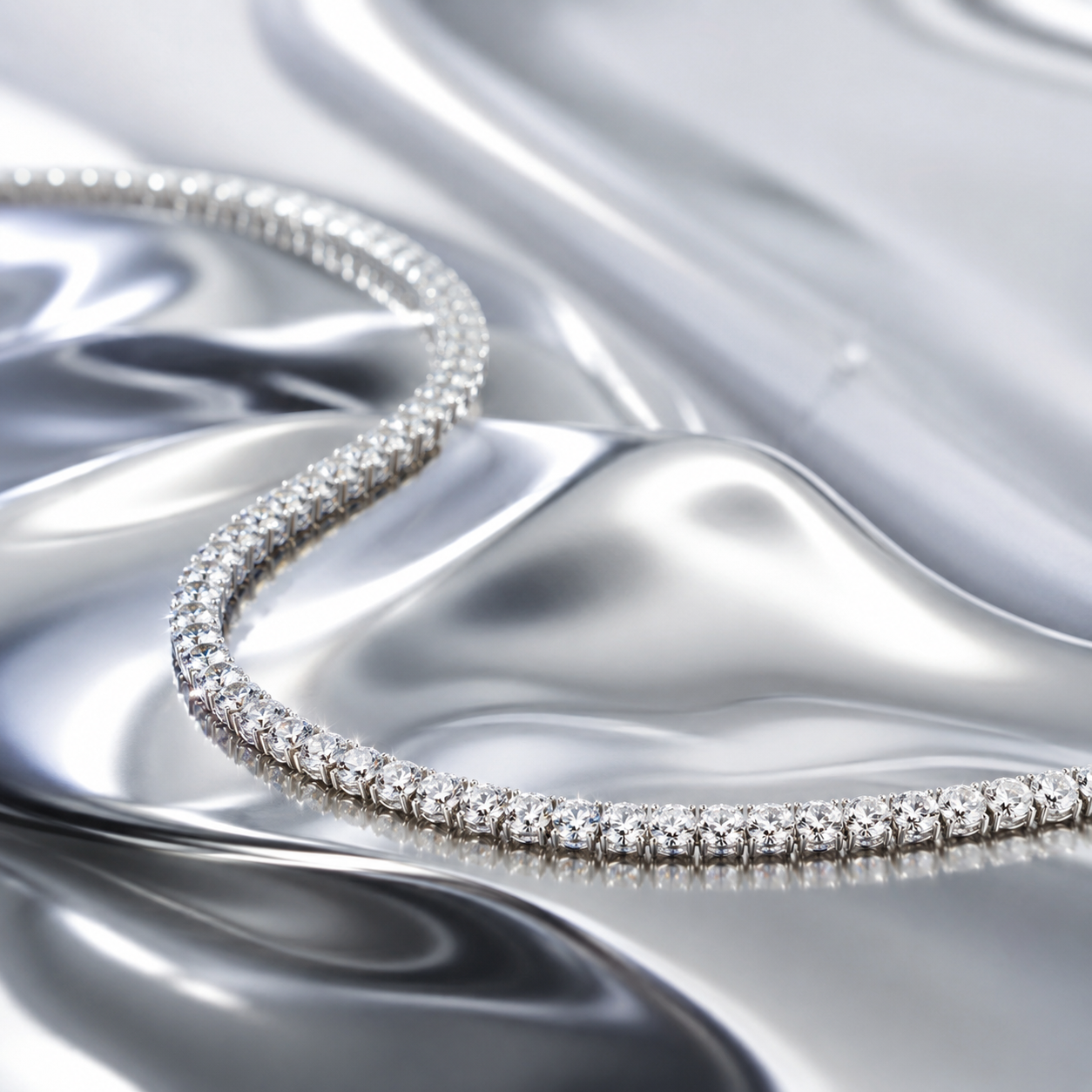 Diamond tennis necklace