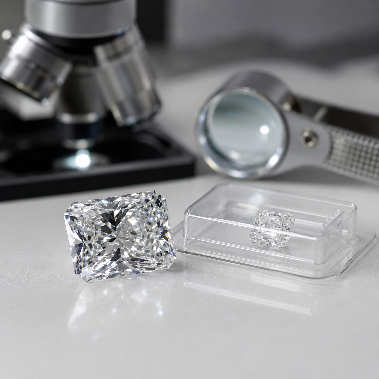Radiant cut certified diamond